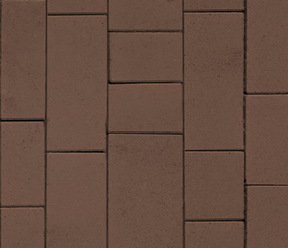Тротуарная плитка Инсбрук Тироль, H=60 мм, коричневый, гладкая