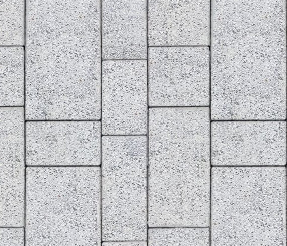 Тротуарная плитка Инсбрук Тироль, H=60 мм, белый, бассировка