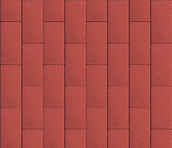 Тротуарная плитка Прямоугольник Лайн, H=40 мм, красный