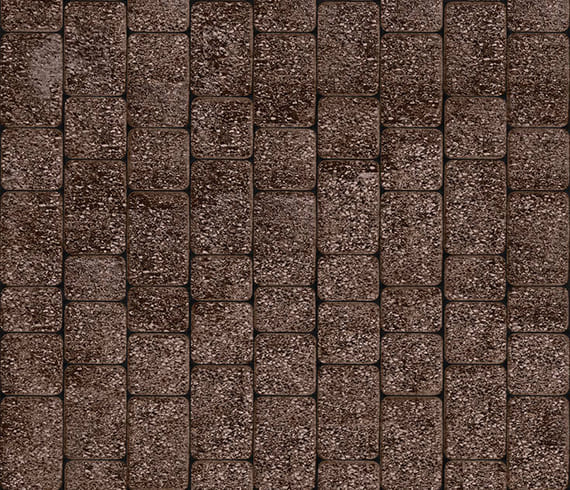 Тротуарная плитка Инсбрук Альт, 40 мм, коричневый, бассировка