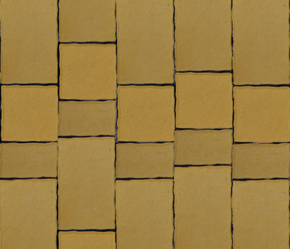 Тротуарная плитка Старый город, H=60 мм, жёлтый, гладкая
